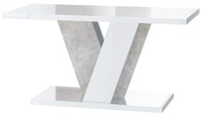 Konferenčný stolík Venag (lesk biely + kameň). Vlastná spoľahlivá doprava až k Vám domov. 1055266