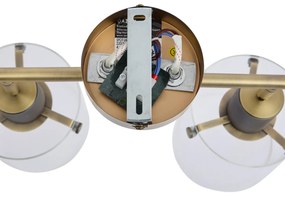 Dizajnový stropný reflektor bronzový s čírym sklom 4-svetlá - Domo