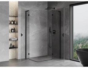 Mexen Mist-H L Duo, 2-krídlový sprchový kút 90 x 95 cm, číre sklo, čierny profil, 8A5L-090L-095P-70-00
