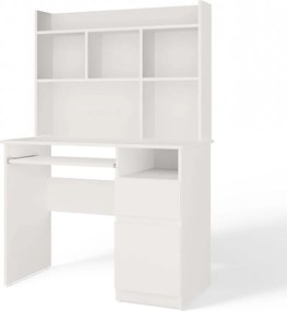 Psací stůl s nástavbou PORTO pravý matně bílý