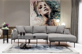 Sivá rohová pohovka Artie Leo, pravý roh