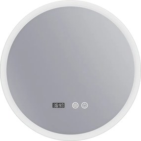 Erga Deam, okrúhle LED zrkadlo 50cm, 3 farby svetla, predné osvetlenie, vyhrievacia podložka proti zapareniu, ERG-V01-Deam-5050-CL