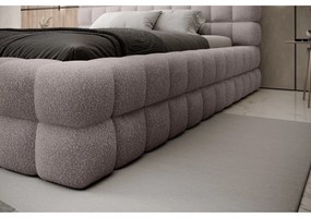 Svetloružová čalúnená dvojlôžková posteľ s úložným priestorom s roštom 180x200 cm Dizzle – ELTAP