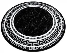 Okrúhly koberec GLOSS moderný 2813 87 štýlový, rám, Grécky čierna Veľkosť: kruh 150 cm