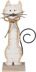 Drevená dekoratívna figúrka mačka - 21*8*38 cm