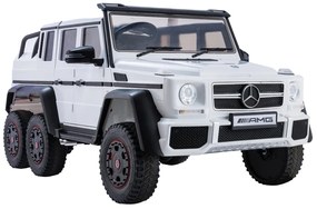 LEAN CARS ELEKTRICKÉ AUTÍČKO MERCEDES G63 6x6  - BIELE - MOTOR 6X45W - BATÉRIA - 12V 14AH  - 2024