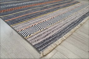 Moderný viacfarebný koberec Banco 1049 sivý – nízky vlas Rozmer: 75x150 cm