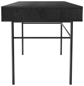 Čierny písací stôl Woodman Stripe, 130 x 60 cm