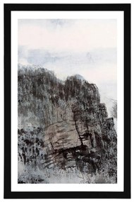 Plagát s paspartou maľba krajiny - 30x45 white