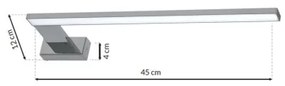 LED Kúpeľňové nástenné svietidlo SHINE LED/11W/230V 45 cm IP44 lesklý chróm