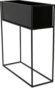 KOVOVÝ KVETINÁČ SO STOJANOM RECT 70X24X64 CM ČIERNA