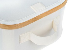 Úložný box G21 30 x 30 x 15 cm, bambusový s vekom, béžový