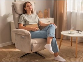 Kreslo s elektrickým polohovaním Locarno, béžová látka%