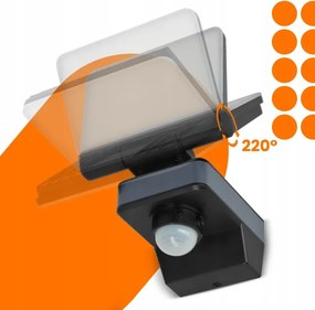 LED reflektor s pohybovým a súmrakovým senzorom LED/24W/230V 4200K IP54 čierna