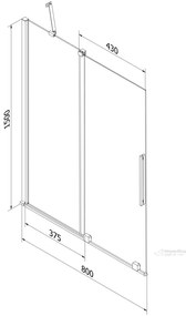 Mexen Velar, sklo ku vaňovej zástene 80x150 cm, 8mm číre sklo, 896-080-000-00-00