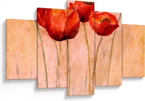 Obraz - Červené tulipány (150x105 cm)