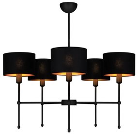 Luster na tyči MADELA 5xE14/40W/230V čierna