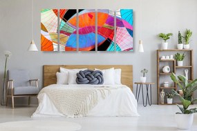 5-dielny obraz pestrofarebná abstrakcia - 200x100