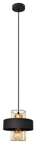 Luster na lanku VOLTA 1xE27/15W/230V čierna/zlatá