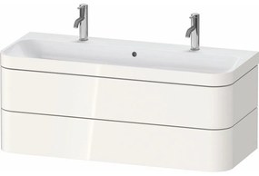 DURAVIT Happy D.2 Plus c-bonded závesná skrinka s nábytkovým umývadlom s dvomi otvormi, 2 zásuvky, 1175 x 490 x 480 mm, biela vysoký lesk, HP4640O22220000