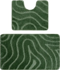 Sada kúpeľňových koberčekov SUPREME WAVES vlny, zelená
