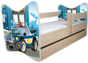 Raj posteli Detská posteľ " Policia "  DLX dub jasný