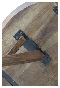 Hnedý okrúhly jedálenský stôl s doskou z akácie ø 140 cm Quenza – Light &amp; Living