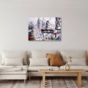 Obraz - Ulica v Paríži, olejomaľba (70x50 cm)