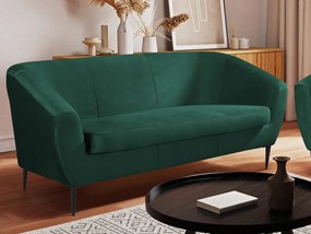 Trojmiestna pohovka Olivio, fľaškovo zelená zamatová  látka