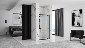 Rea Rapid Swing, jednokrídlové výklopné sprchové dvere 70 x 195 cm, 6mm číre sklo, čierny profil, REA-K6407