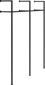 Nástenný vešiak Merton 195,5x35x220 cm - čierna