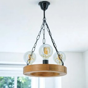 Luster na reťazi IOS 3xE27/60W/230V pr. 30 cm buk