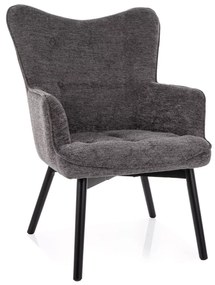 Tmavosivé kreslo CARMEN RAVEN