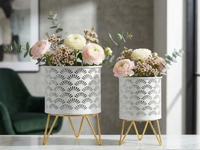 Sada 2 ks stojanů na květiny Carly bílo-zlatá