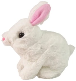 Lean Toys Interaktívny biely zajačik s mrkvičkou