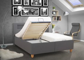 Čalúnená posteľ s úložným priestorom TWIST 180 Farba: eko sivá