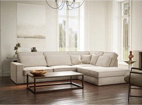 Krémovobiela ženilková rohová pohovka (pravý roh/do L) Kirou – Maison de Rêve