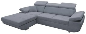 Rozkladacia rohová sedacia súprava s úložným priestorom vo tvare L CASTELO ľavá tmavošedá