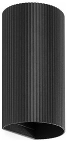 FARO 40543 - Nástenné svietidlo SOLE 2xGU10/8W/230V čierna vrúbkovaná guľatý