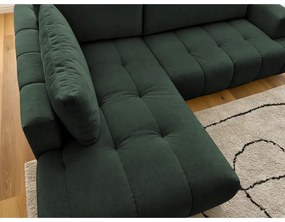 Zelená rozkladacia/s úložným priestorom rohová pohovka (ľavý roh/do L) Fuji – Bobochic Paris