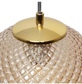 Závesne svietidlo Cannes, 1x medové sklenené tienidlo (fi 25 cm), G
