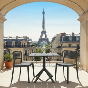 PORTOFINO záhradná stolička s podrúčkami black