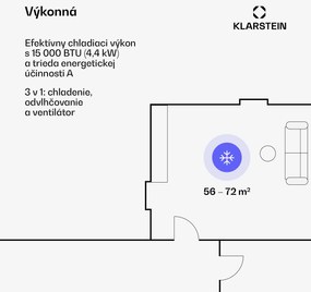 Klarstein Max Breeze Smart, mobilná klimatizácia, 15000 BTU/4,4 kW, A