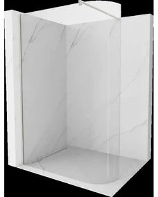 Mexen Kioto zaoblená sprchová stena Walk-in 110 x 200 cm, priehľadné 8 mm, kartáčovaný nikl - 800-110-101-97-06