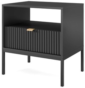 Nočný stolík Nova 54 cm čierny/čierny rám