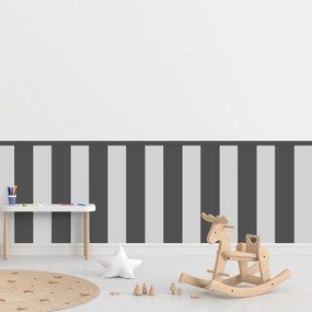 PIPPER. Obdĺžnik - Šedá farba - textilná nálepka na stenu Farba: Kombinácia, Veľkosť: 80 cm