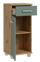 Kúpeľňová skrinka VENOM zelená/dub artisan