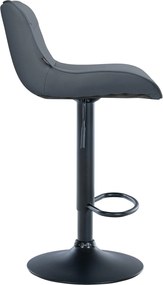 Barová stolička Vonore - koženka, čierny rám - Sivá