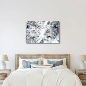 Obraz - Kreslené levie hlavy (90x60 cm)