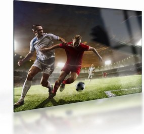 Sklenený obraz - Futbalisti v akcii (70x50 cm)